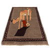 Pictorial Rug Handmade Brown Design