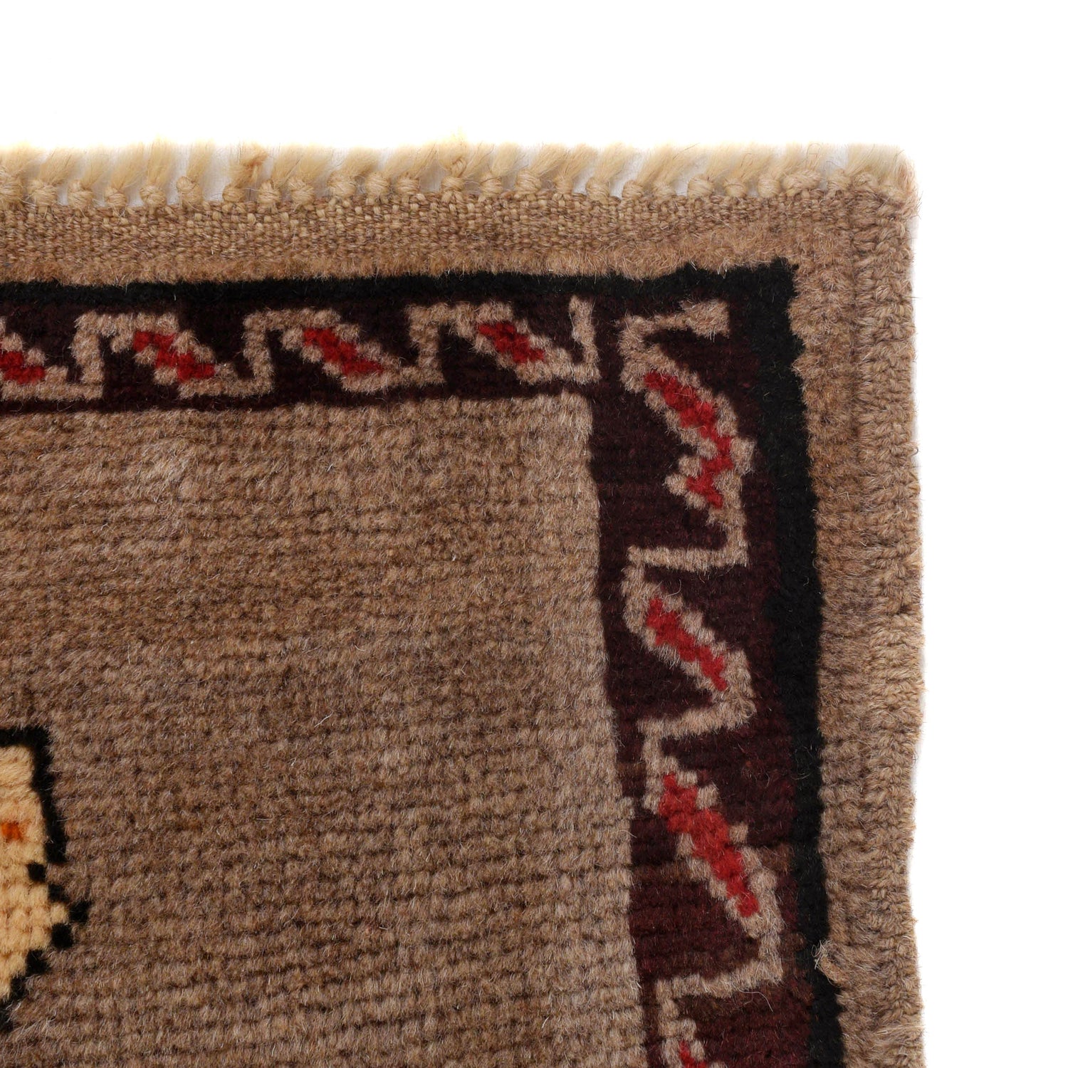 Pictorial Rug Handmade Brown Design
