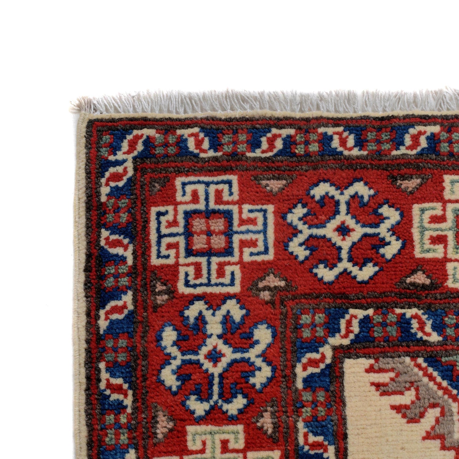 Kazak Rug Handmade Ivory Medallion 3x5 ft