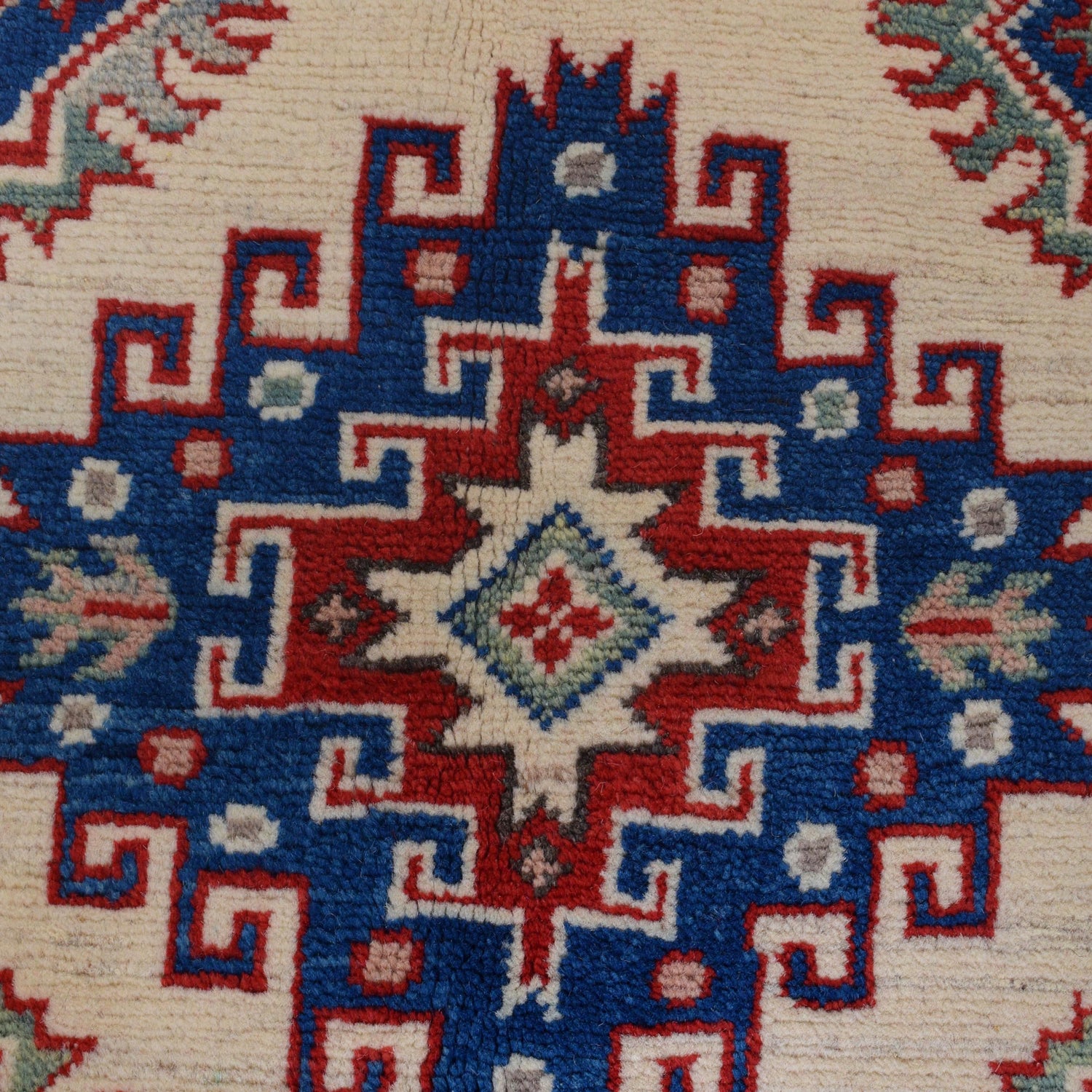 Kazak Rug Handmade Ivory Medallion 3x5 ft