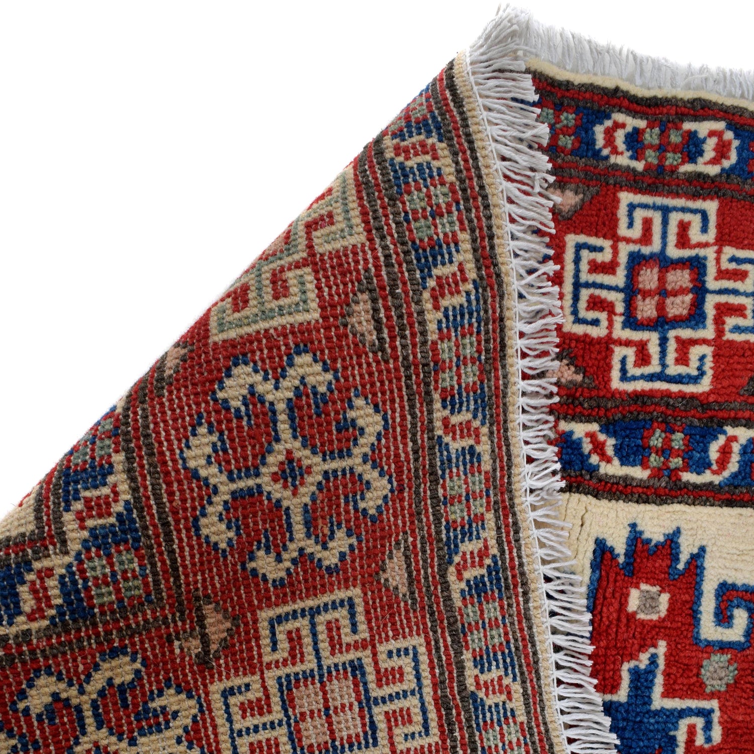Kazak Rug Handmade Ivory Medallion 3x5 ft