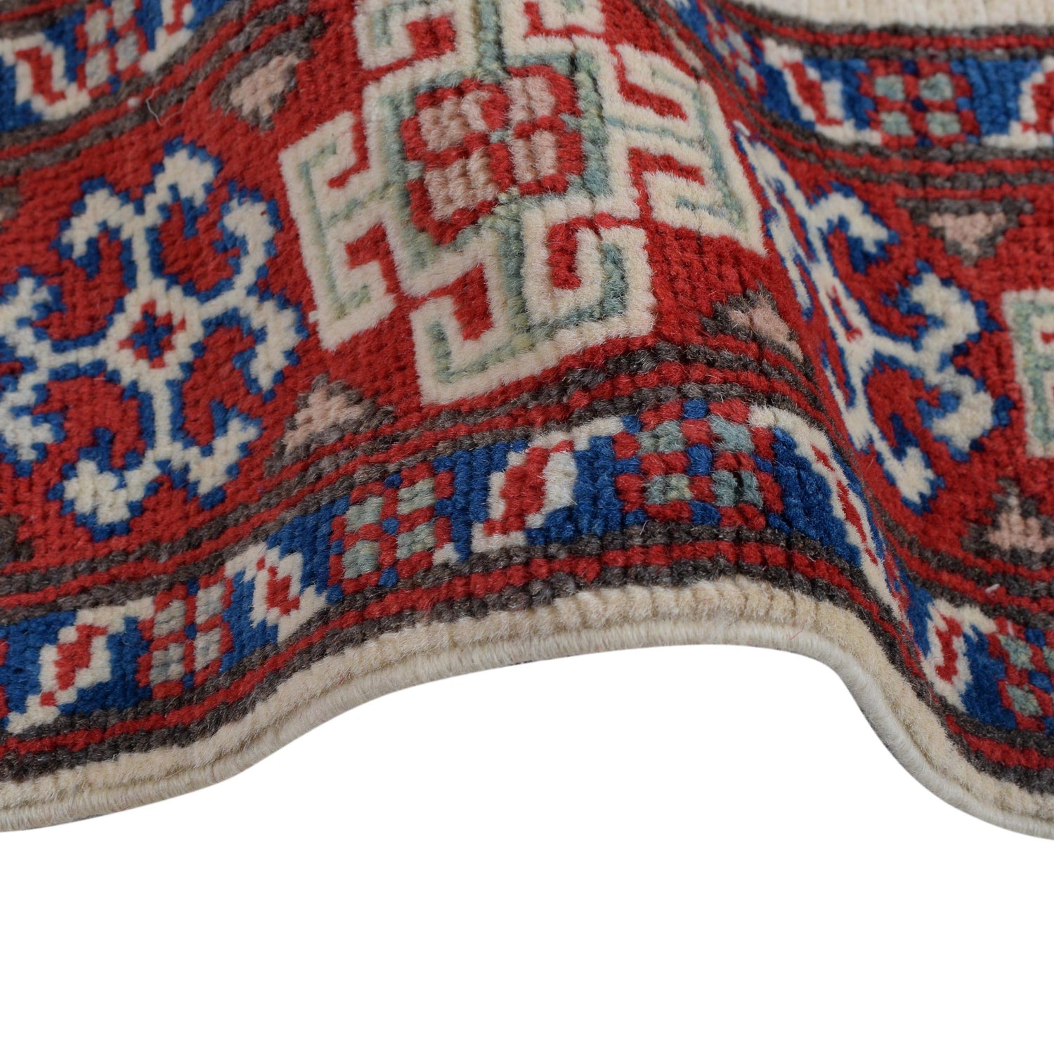 Kazak Rug Handmade Ivory Medallion 3x5 ft