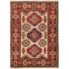 Kazak Rug Handmade Ivory Medallion 2x4 ft