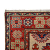 Kazak Rug Handmade Ivory Medallion 2x4 ft