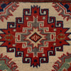 Kazak Rug Handmade Ivory Medallion 2x4 ft