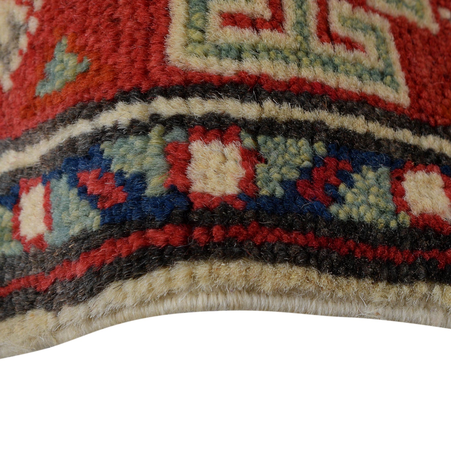 Kazak Rug Handmade Ivory Medallion 2x4 ft
