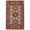 Kazak Rug Handmade Ivory Medallion 2x4 ft