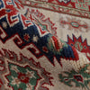 Kazak Rug Handmade Ivory Medallion 2x4 ft