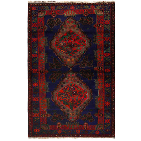 Baluchi Rug Handmade Multi Geometric 4x6 ft