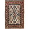 Kazak Rug Handmade Ivory Medallion 4x7 ft