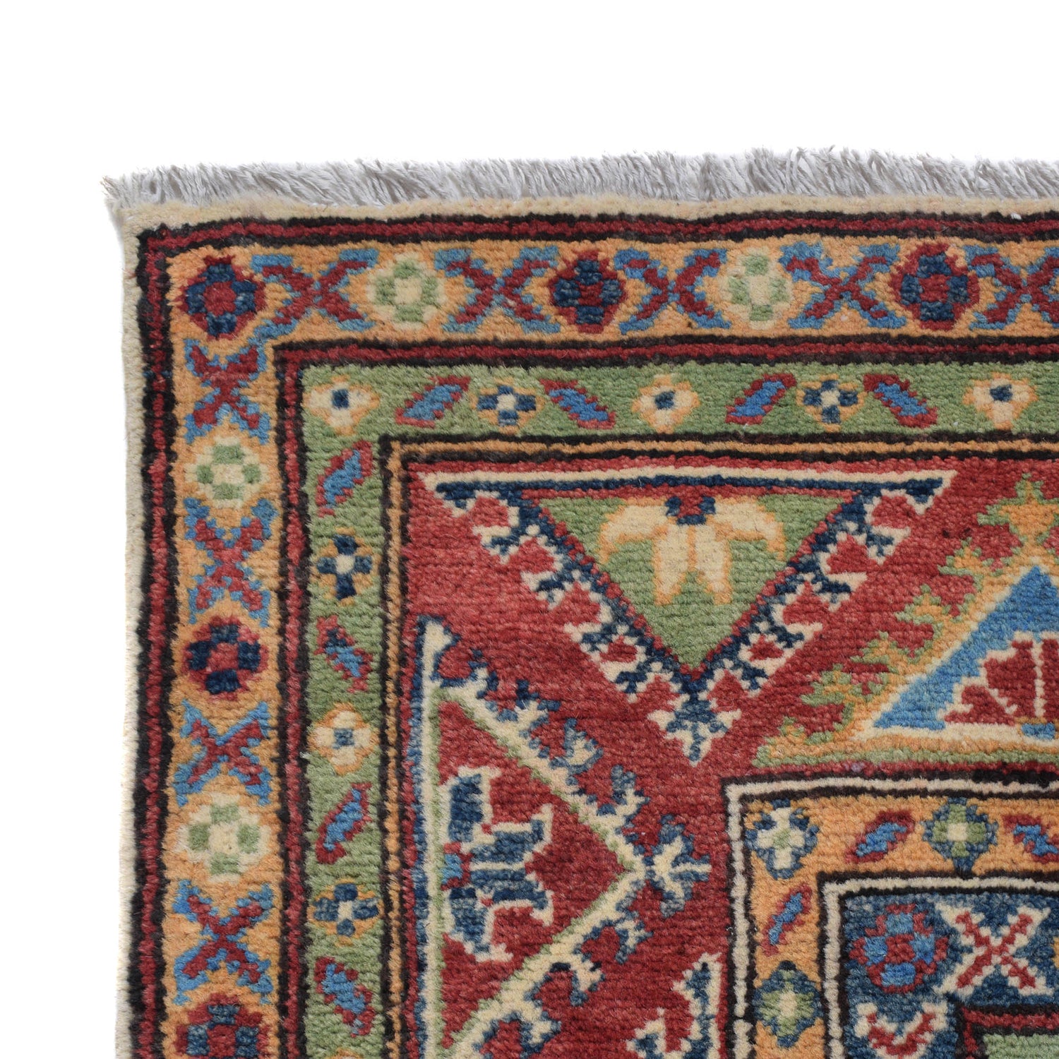 Kazak Rug Handmade Ivory Medallion 4x7 ft