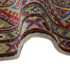 Kazak Rug Handmade Ivory Medallion 4x7 ft