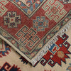 Kazak Rug Handmade Ivory Medallion 2x4 ft