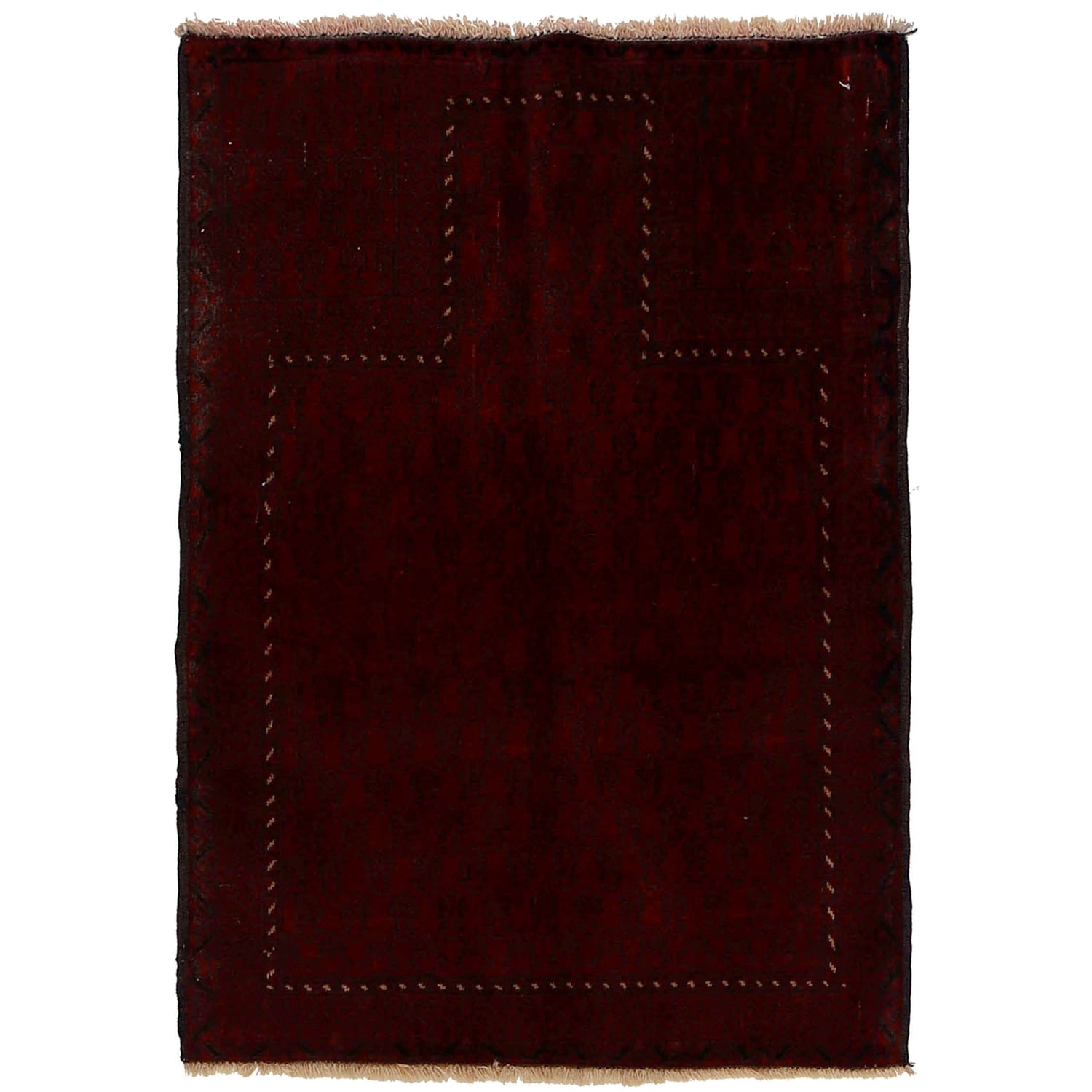 Baluchi Rug Handmade Red Prayer Design 2x4 ft