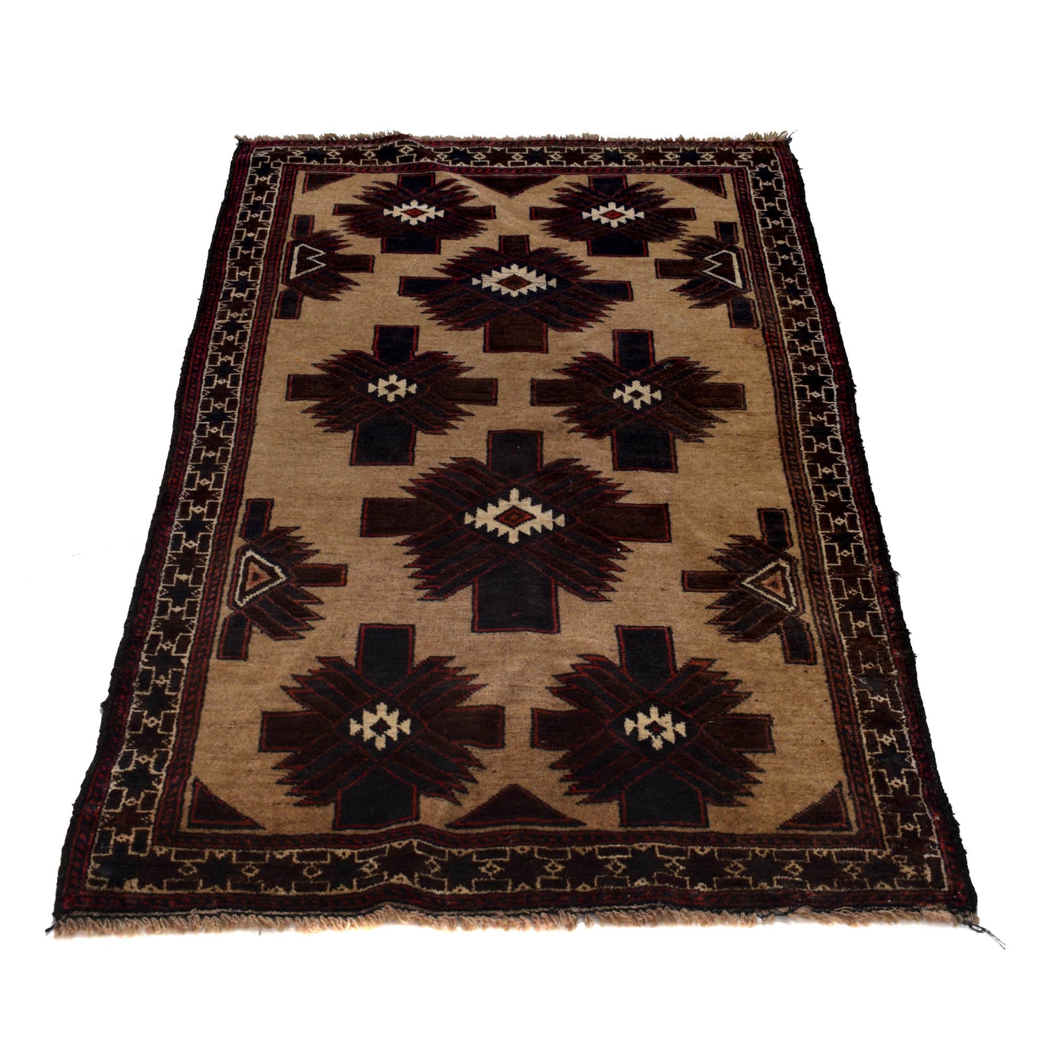 Baluchi Rug Handmade Multi Geometric 3x5 ft