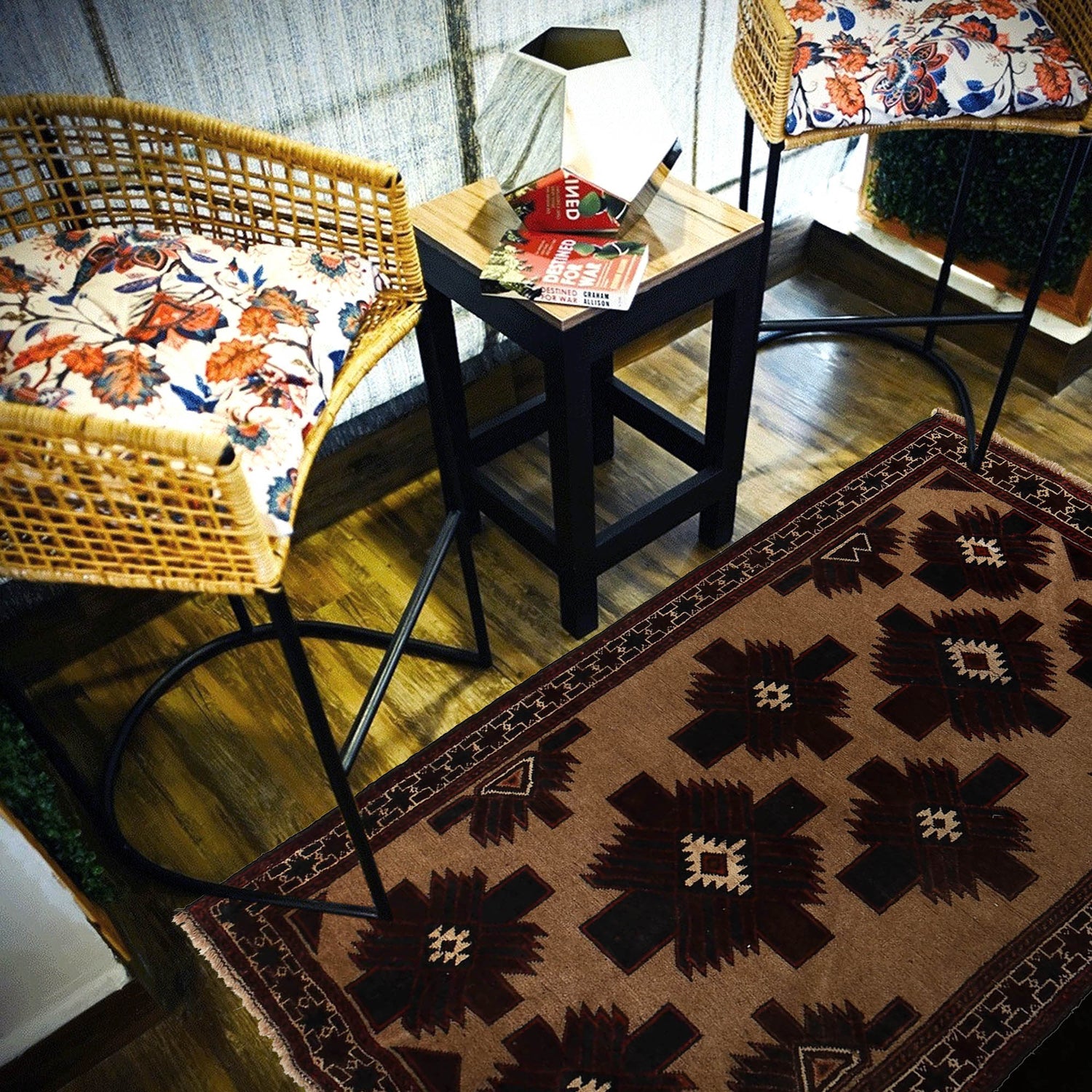 Baluchi Rug Handmade Multi Geometric 3x5 ft