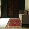 Oushak Area Rug Handmade Firebrick Floral 4x6 ft