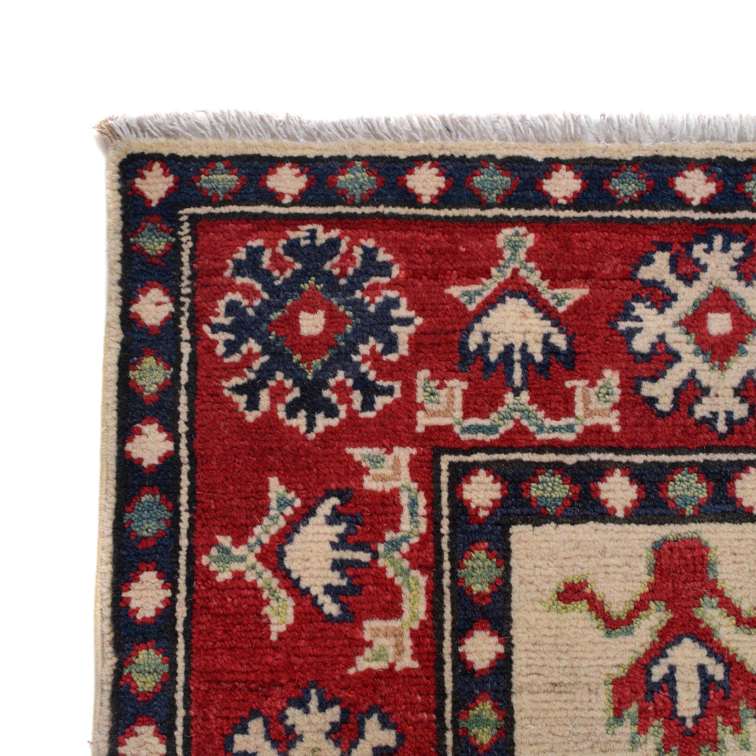 Kazak Rug Handmade Ivory Medallion 3x5 ft