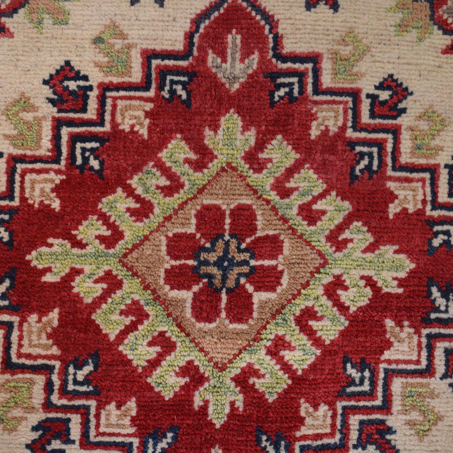 Kazak Rug Handmade Ivory Medallion 3x5 ft