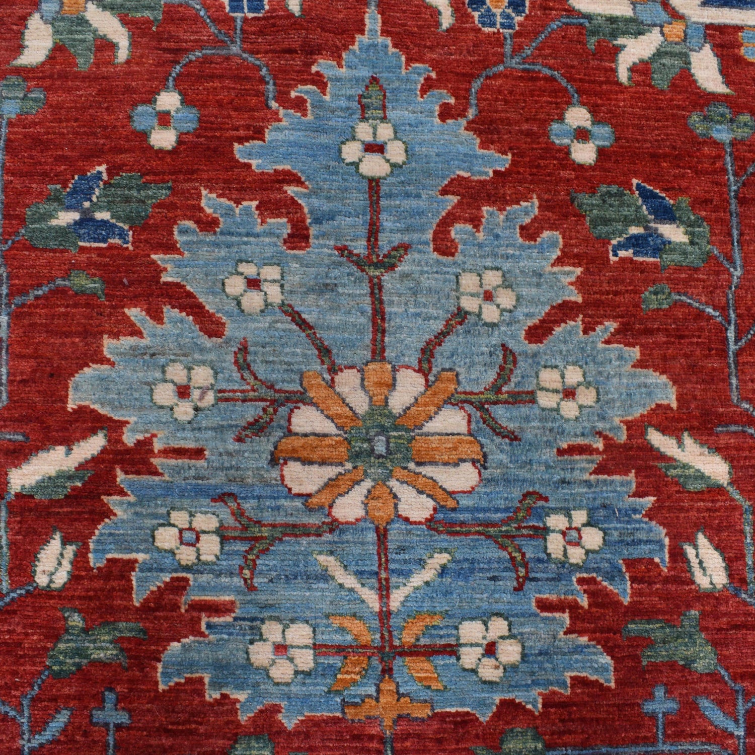 Heriz Area Rug Handmade Red Medallion 10x14 ft