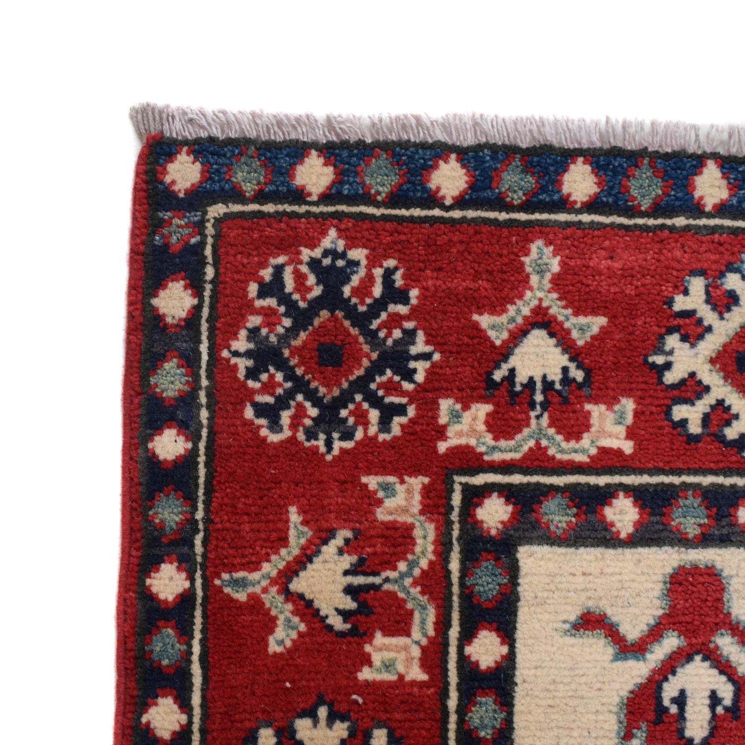 Kazak Rug Handmade Ivory Medallion 3x5 ft