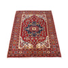 Heriz Area Rug Handmade Red Medallion 2x4 ft