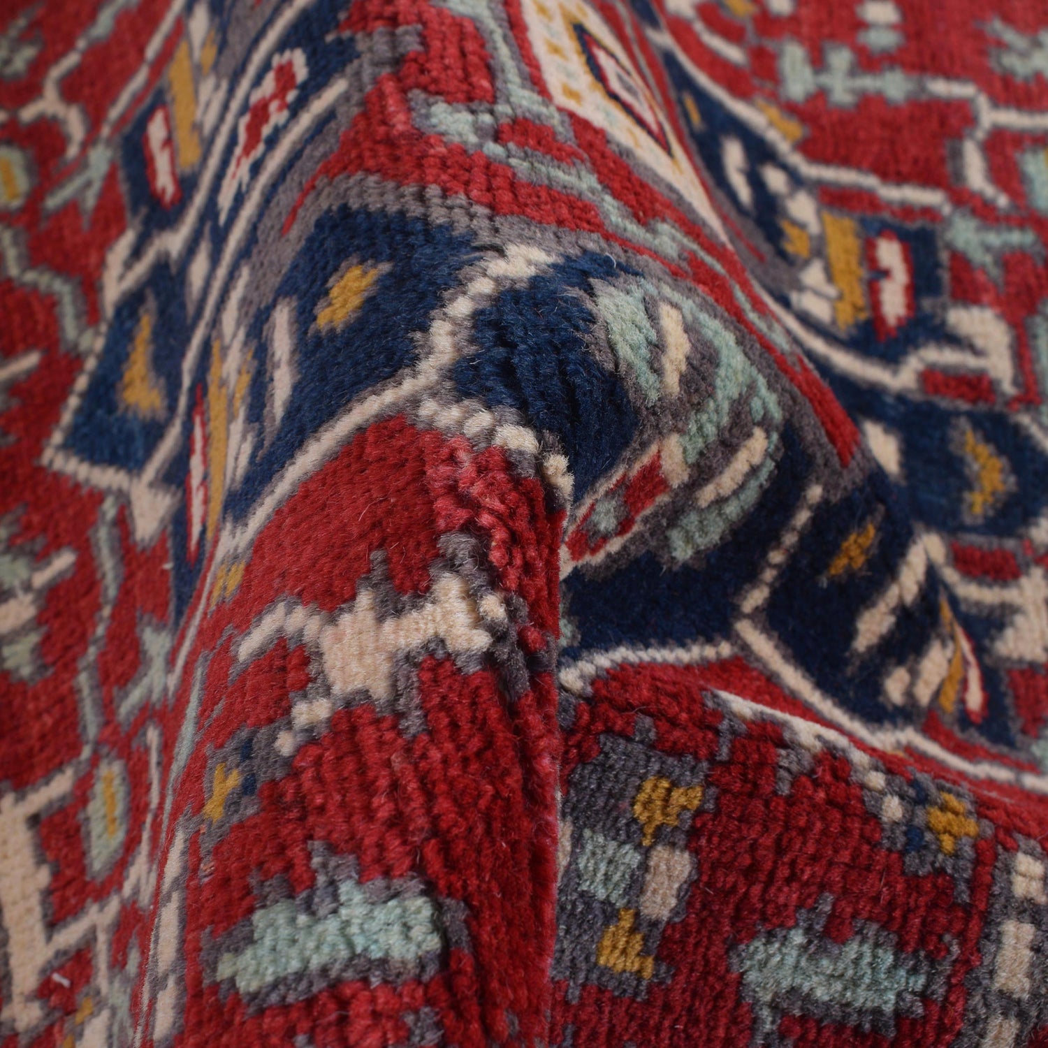 Heriz Area Rug Handmade Red Medallion 2x4 ft