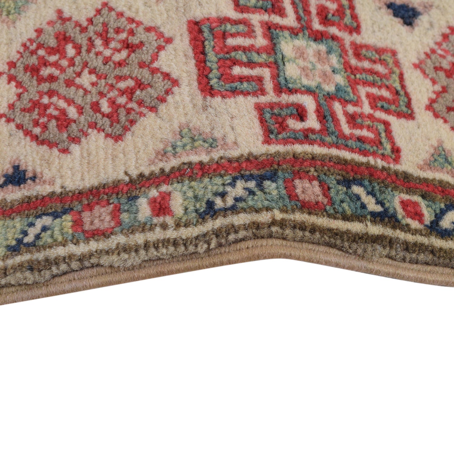 Kazak Rug Handmade Gray Medallion 2x4 ft