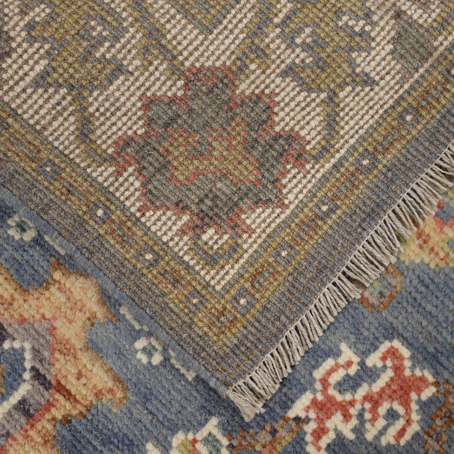 Oushak Area Rug Handmade Gray Floral 4x6 ft