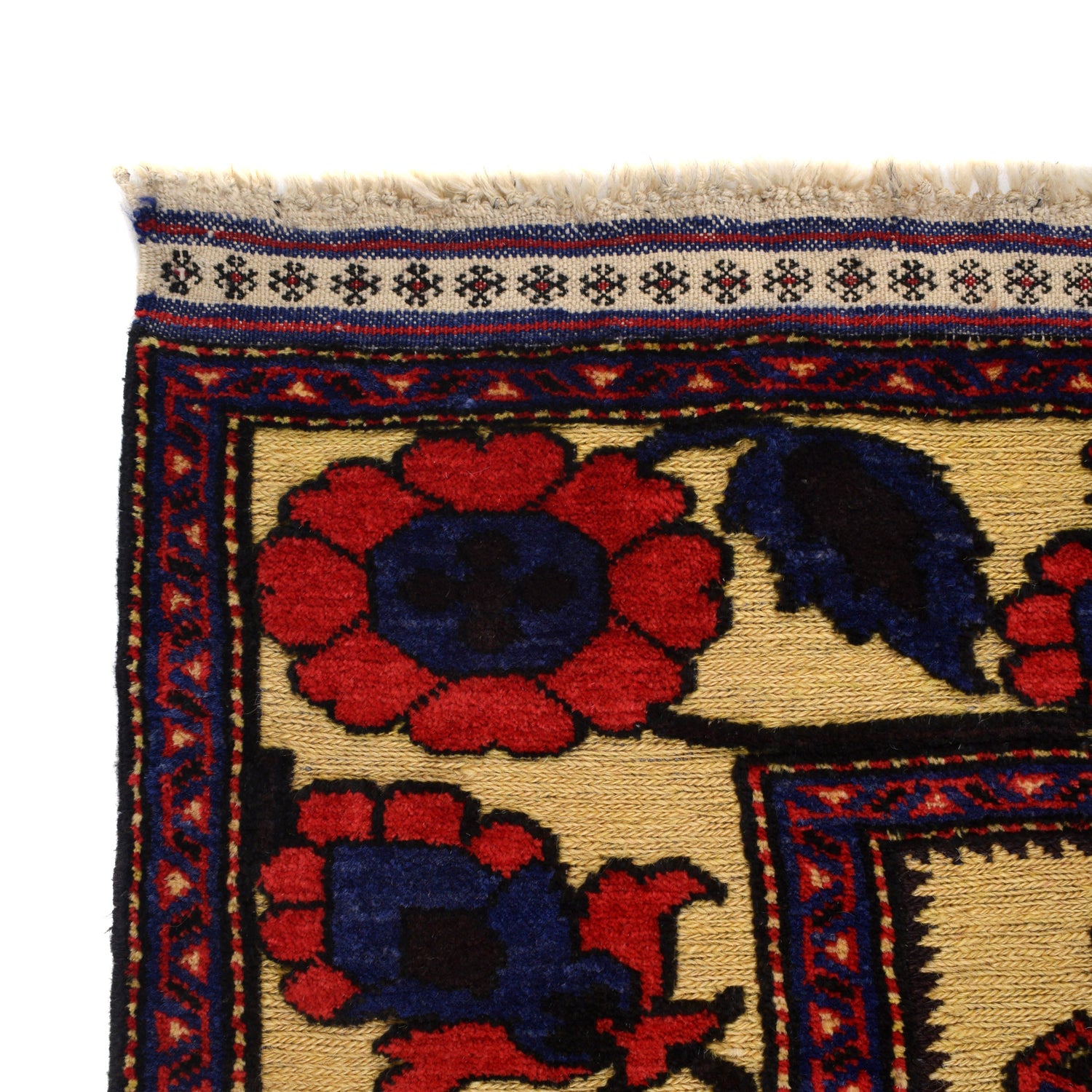Barjasta Area Rug Handmade Yellow Floral 4x6 ft