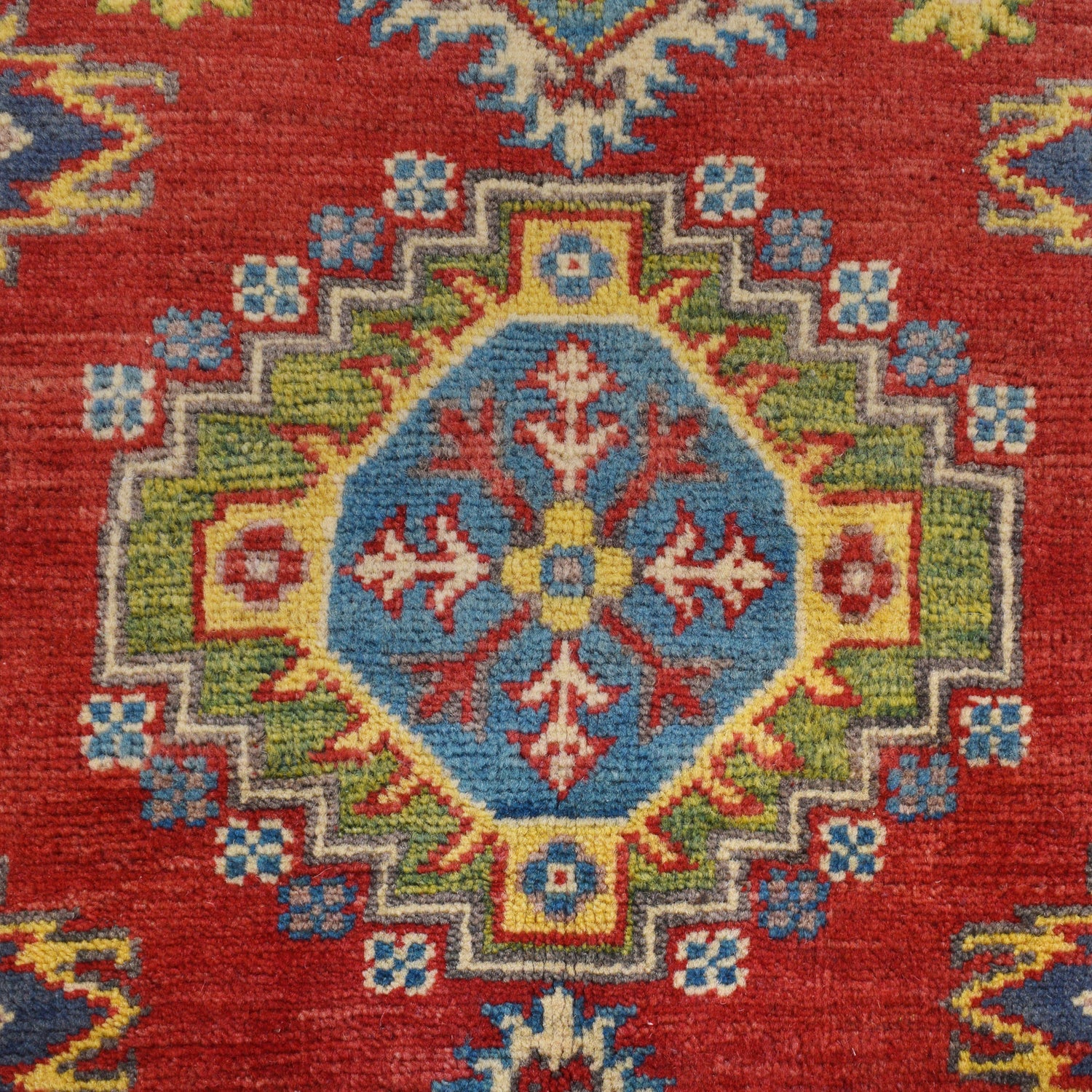 Kazak Rug Handmade Red Medallion 4x6 ft