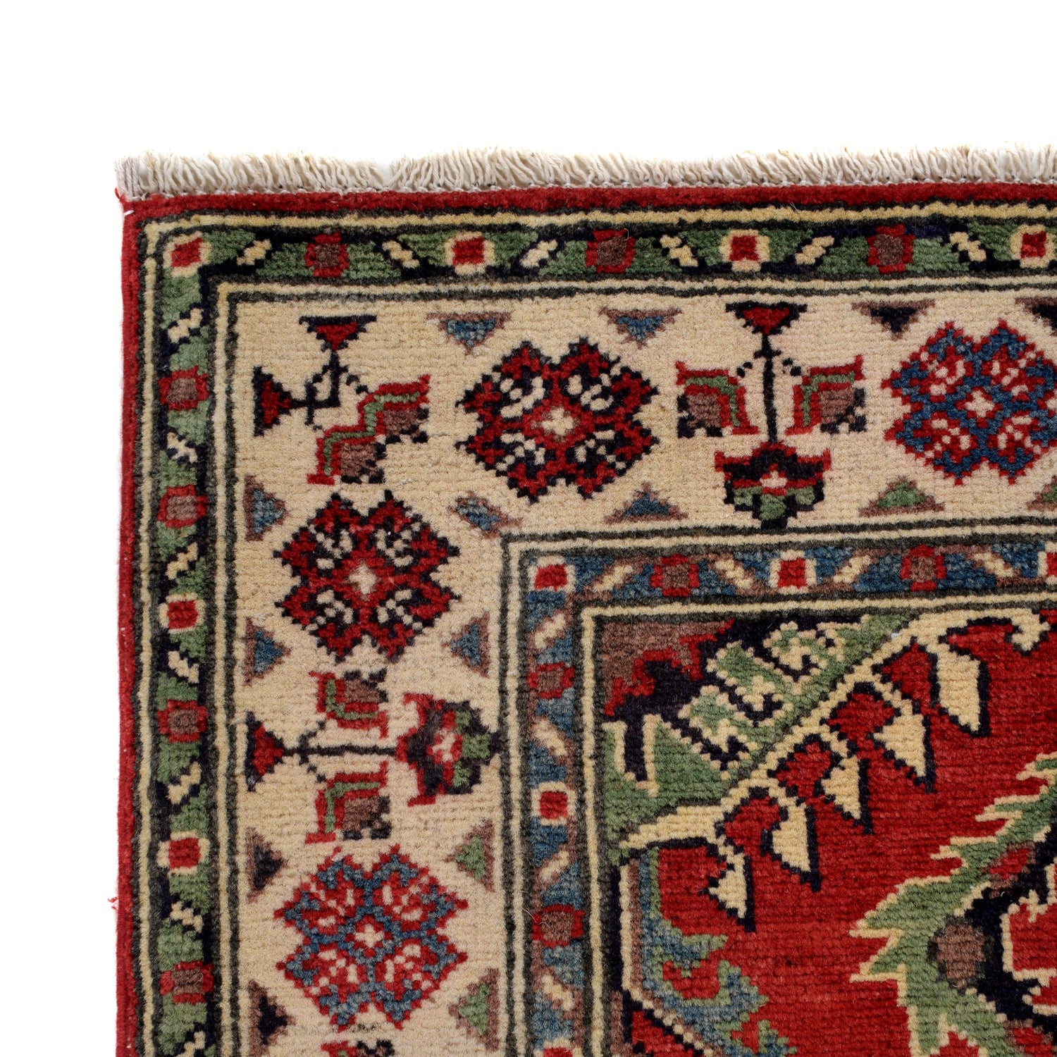 Kazak Rug Handmade Red Medallion 2x4 ft