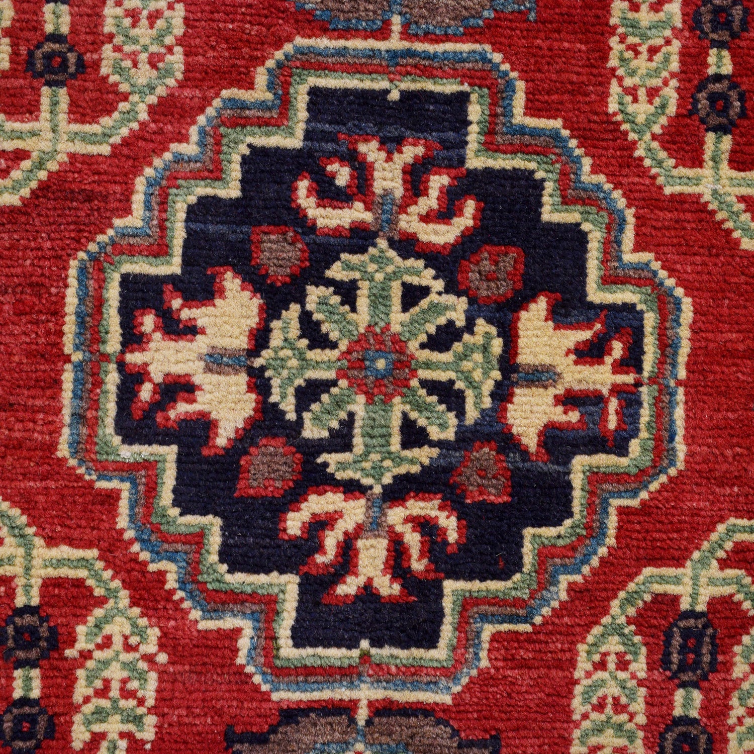 Kazak Rug Handmade Red Medallion 2x4 ft