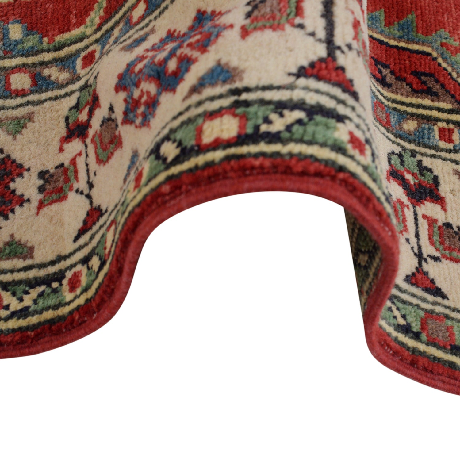 Kazak Rug Handmade Red Medallion 2x4 ft