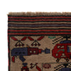 War Area Rug Handmade Brown Tank + Helicopter 4x6 ft