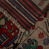 War Area Rug Handmade Brown Tank + Helicopter 4x6 ft