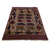 War Area Rug Handmade Brown Tank + Helicopter 4x6 ft