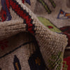 War Area Rug Handmade Brown Tank + Helicopter 4x6 ft