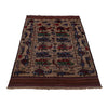 War Area Rug Handmade Brown Tank + Helicopter 4x6 ft