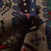 War Area Rug Handmade Brown Tank + Helicopter 4x6 ft