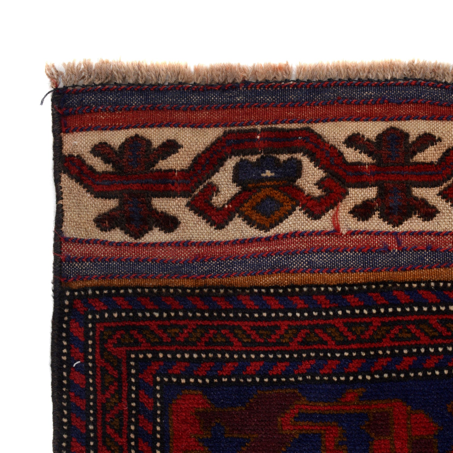 Baluchi Rug Handmade Red Geometric 4x6 ft