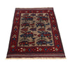 War Area Rug Handmade Brown Tank + Helicopter 3x5 ft