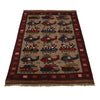 War Area Rug Handmade Brown Tank + Helicopter 3x5 ft