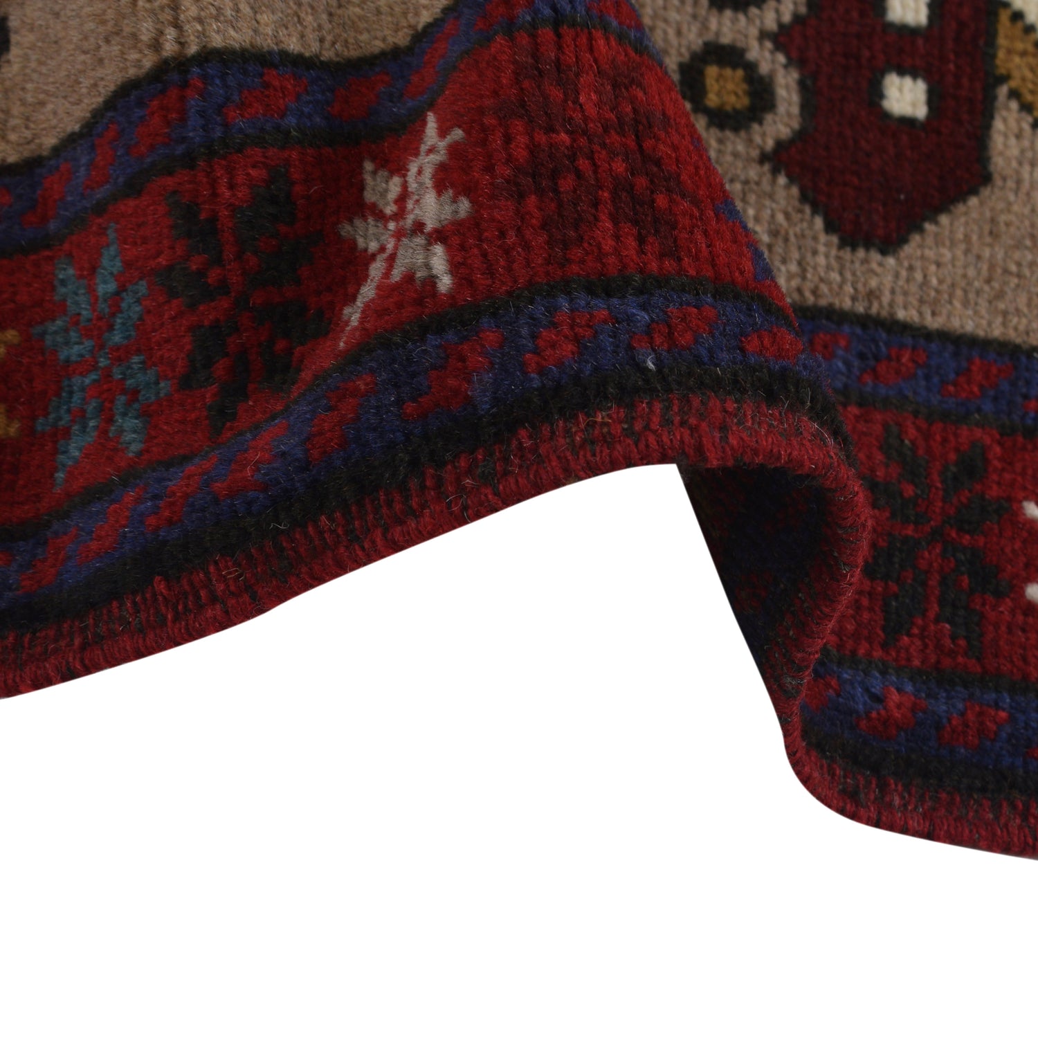 War Area Rug Handmade Brown Tank + Helicopter 3x5 ft