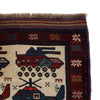 War Area Rug Handmade Ivory Tank + Helicopter 3x5 ft