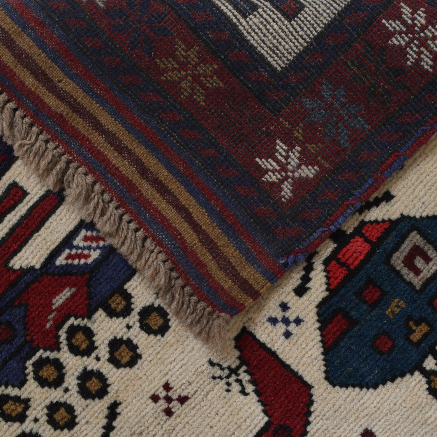 War Area Rug Handmade Ivory Tank + Helicopter 3x5 ft