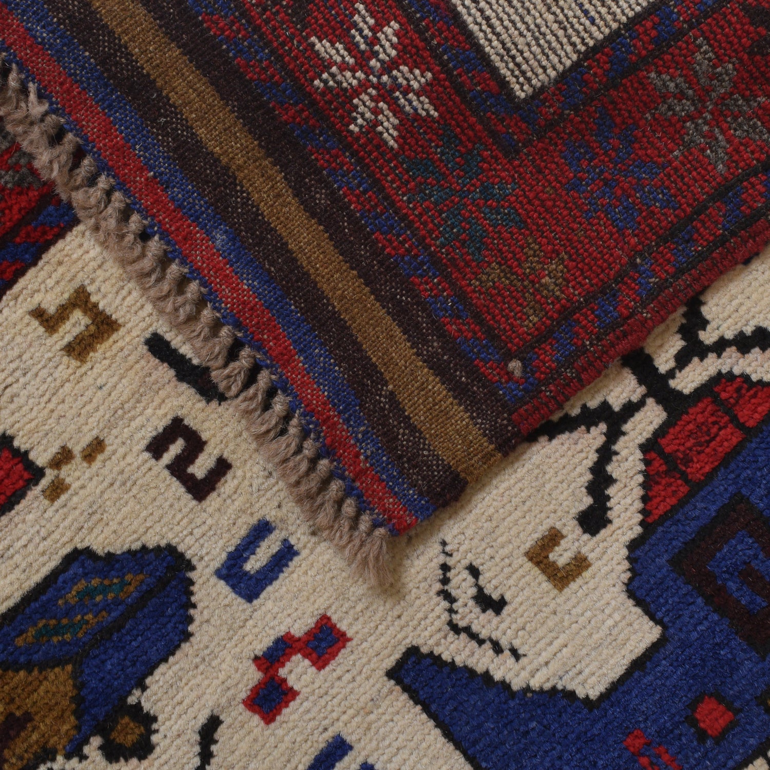 War Area Rug Handmade Ivory Tank + Helicopter 3x5 ft