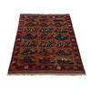 War Area Rug Handmade Brown Tank + Helicopter 2x4 ft