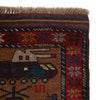 War Area Rug Handmade Brown Tank + Helicopter 2x4 ft