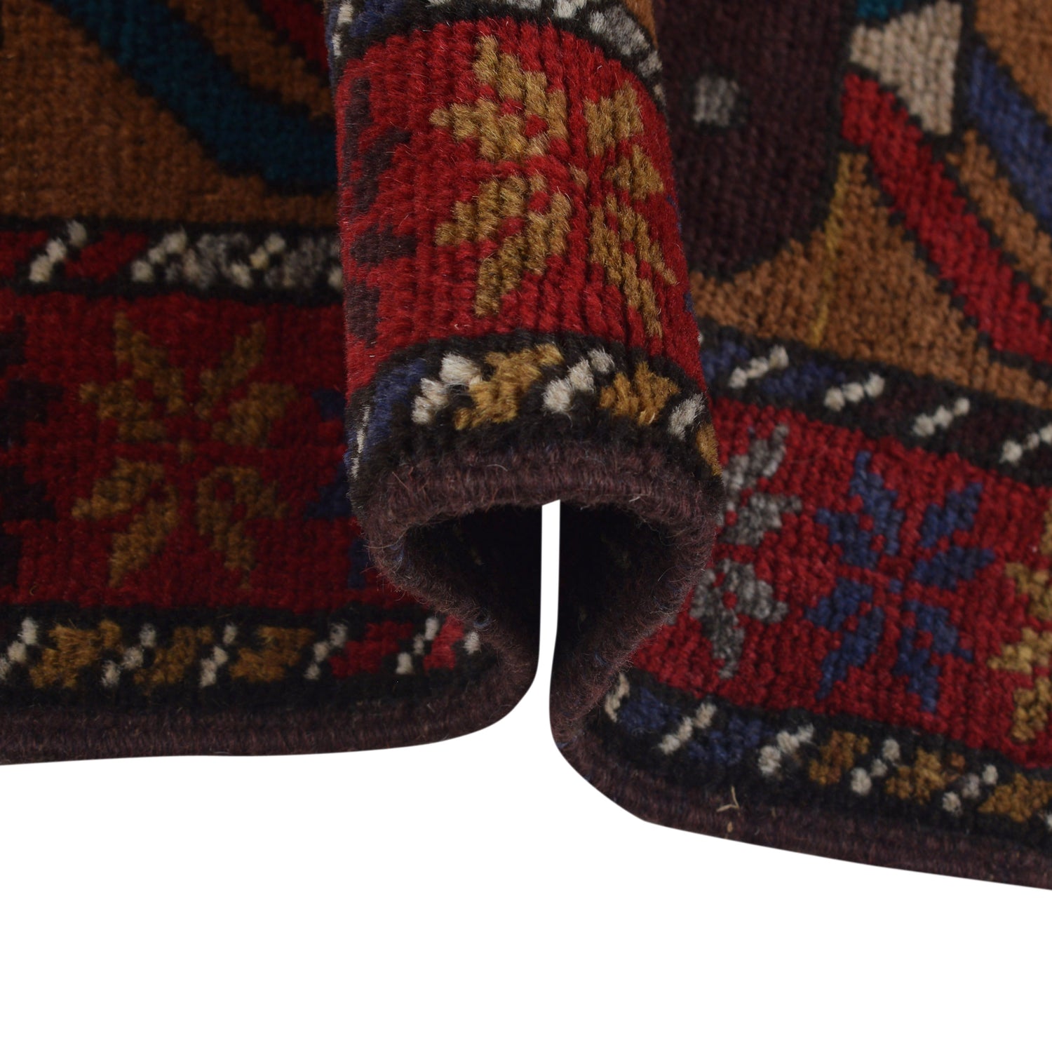 War Area Rug Handmade Brown Tank + Helicopter 2x4 ft